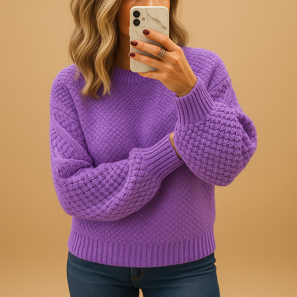 Pull Tricot Texturé Hiver Pour Femme Nicole Confort Chaleur et Style Quotidien Chic Doux