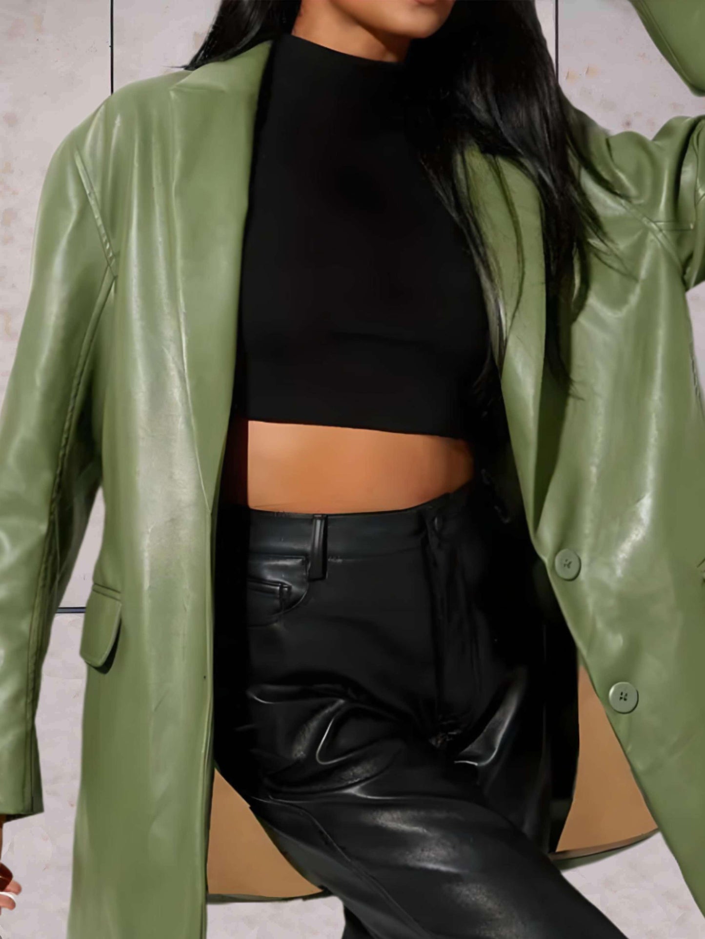 Edle Damen Lederjacke Aloisia mit Reverskragen