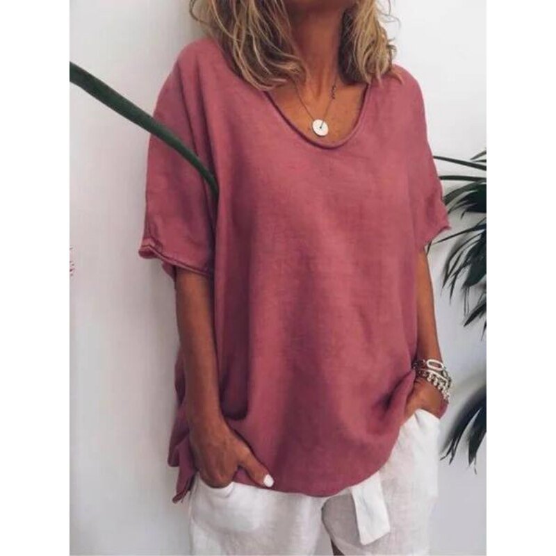 T Shirt Femme Décontracté Manches Courtes Léger et Respirant Confort Quotidien Nordic Flair