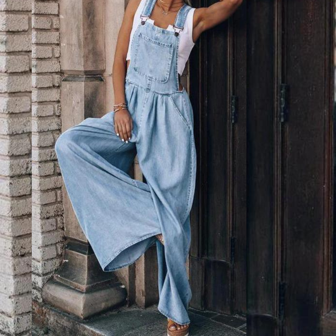 Combinaison En Denim Pour Femme Eliza Amawinc Confort Décontracté Et Polyvalente Pour Journées Chargées