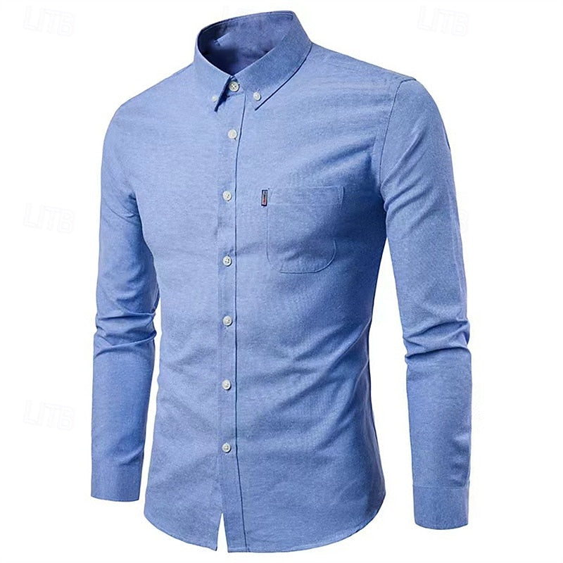Chemise Pour Homme Décontractée Boutonnée Avec Poche Poitrine Pour Confort Quotidien Amawinc