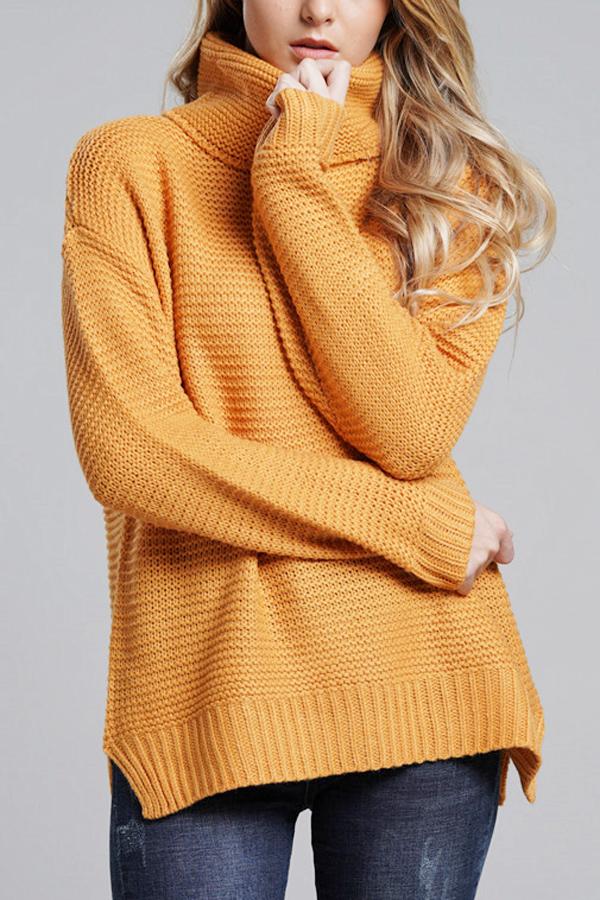 Pull Col Roulé Femme Maille Épaisse Oversize Nordisk-Flair Avec Ourlet Et Poignets Côtelés