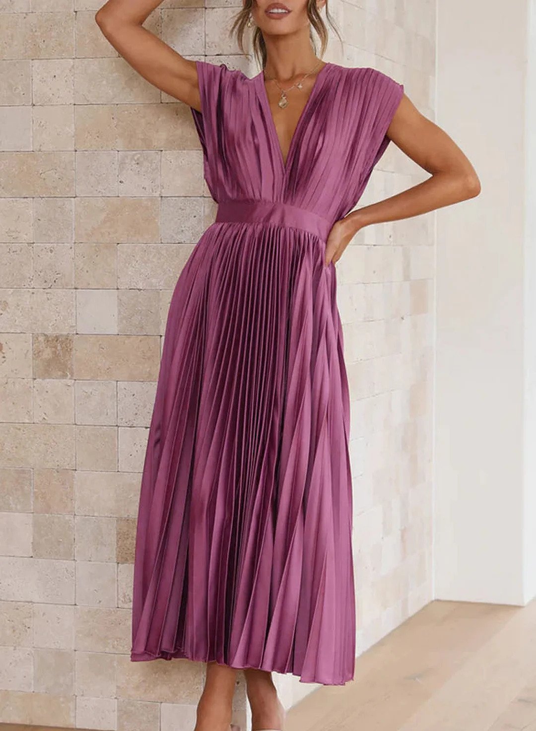 Cordelia Maxikleid mit kurzen Ärmeln