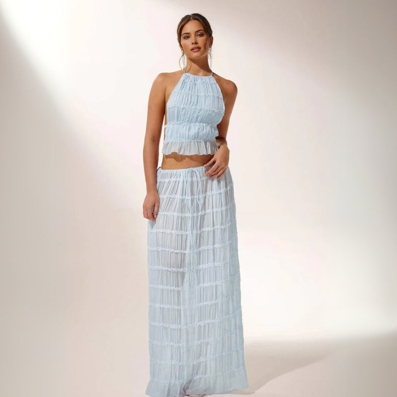 Amawinc Léora Ensemble Deux Pièces Confortable et Élégant pour Vie Quotidienne et Occasions