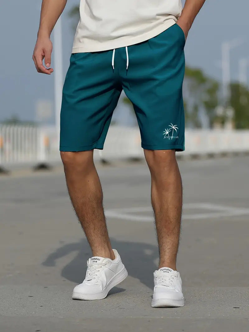 Short de Bain Homme Vert Menthe Séchage Rapide Taille Élastique Regular Fit Mi Cuisse Pour Plage et Piscine