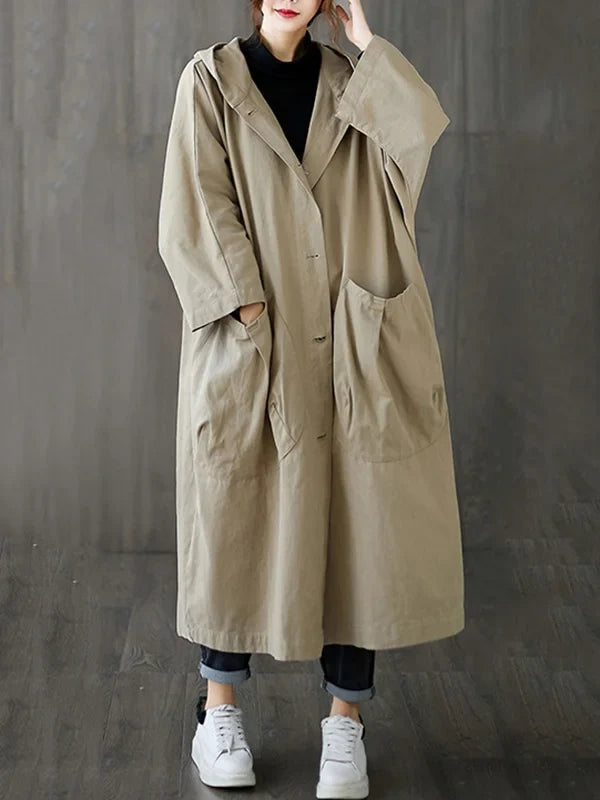 Damen Trenchcoat Luisa mit Kapuze