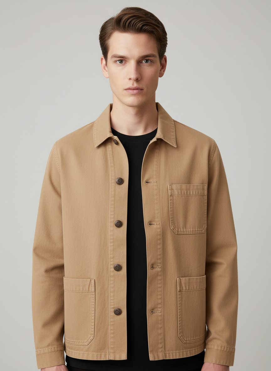 Veste Casual Homme Nordisk Flair Boutons Devant Poche Poitrine Coupe Décontractée Confortable