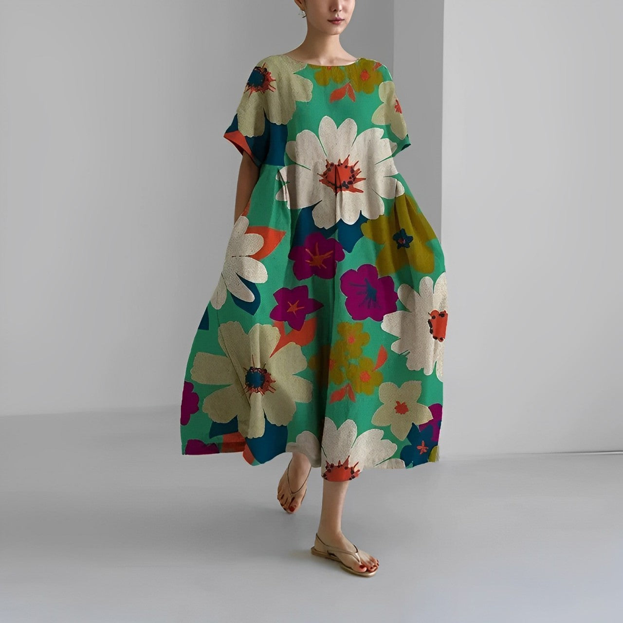 Robe Amélie Fluide Boho Imprimé Floral Romantique Balades Urbaines Soirées Élégantes
