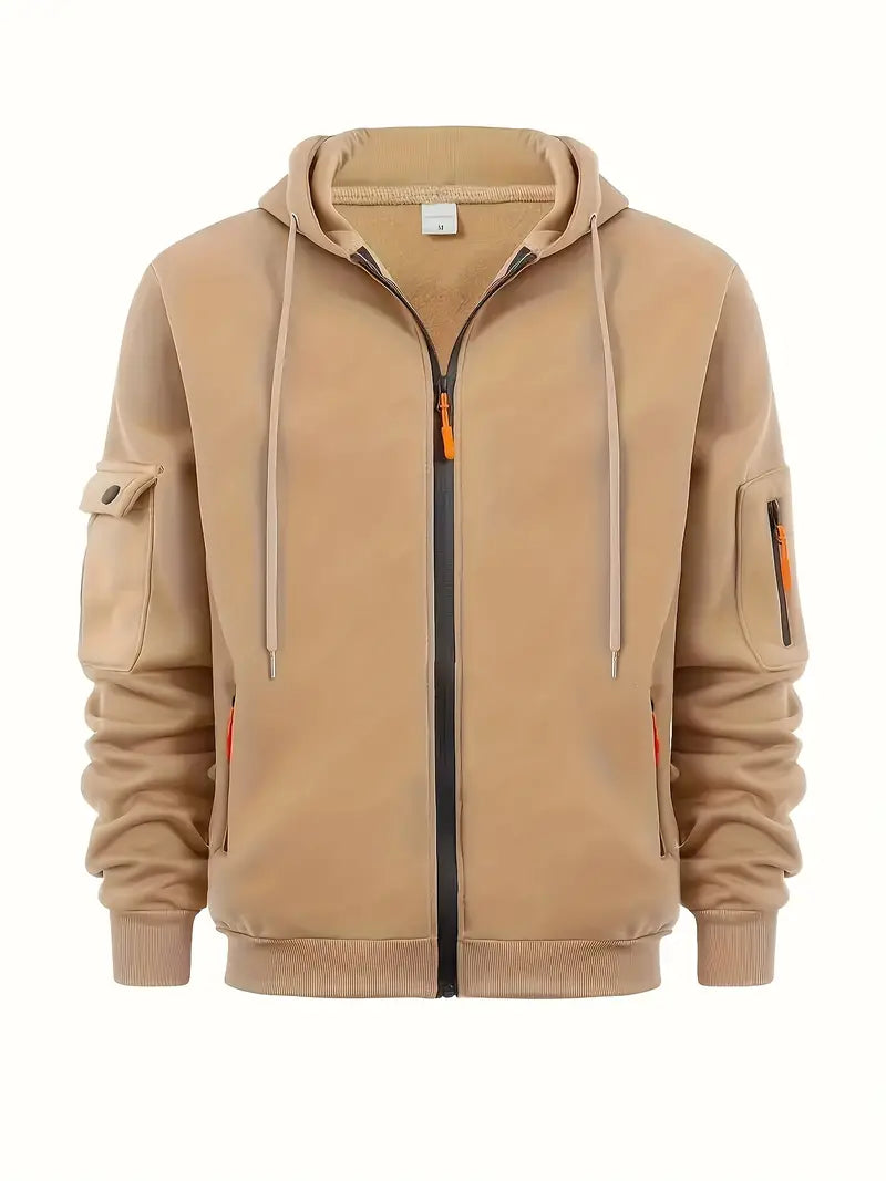 Sweat À Capuche Zippé Pour Homme Amawinc Gris Léger Avec Poches Veste Décontractée Pour Journées Actives