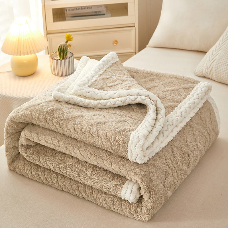 Couverture Polaire Sherpa Avec Design Texturé Réversible Deux Textures Pour Un Confort Doublé