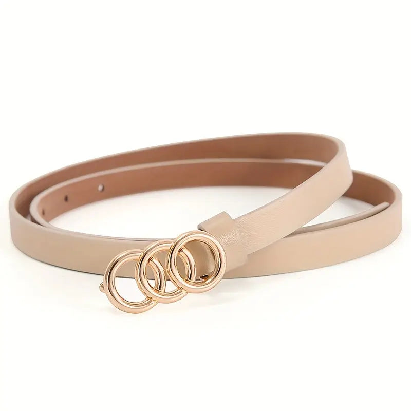 Ceinture Vegan Ajustable Jill Avec Boucles Circulaires Triples Pour Un Style Épuré Toute Saison