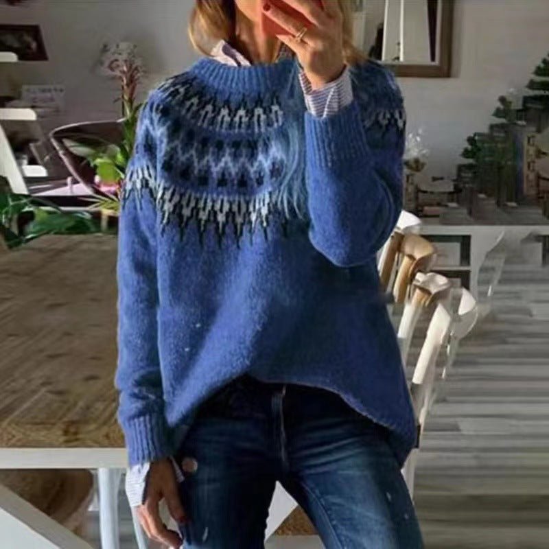 Pull Femme Dana Motif Nordique Hiver Chaleur Douce Confort Durable Style Intemporel Chic