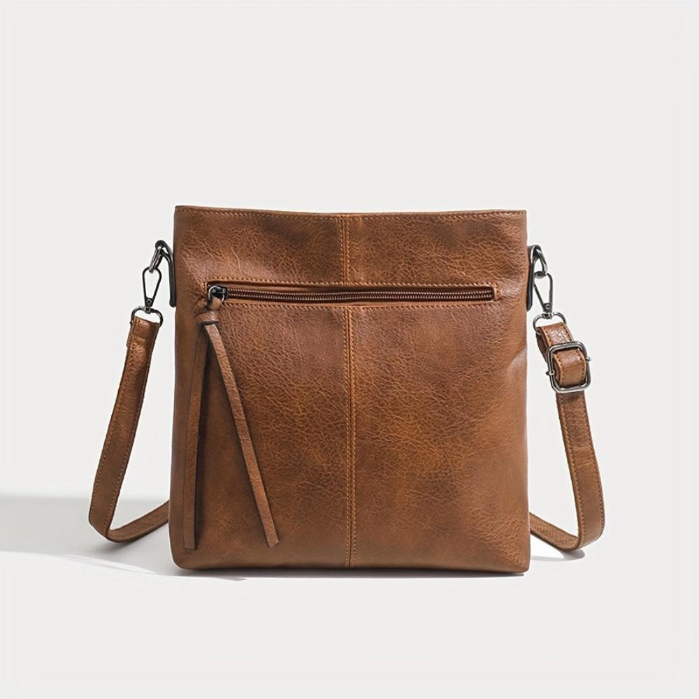 Amawinc Anna Sac Bandoulière Slim En Cuir Végan Avec Poche Avant Zip Pour Utilisation Quotidienne
