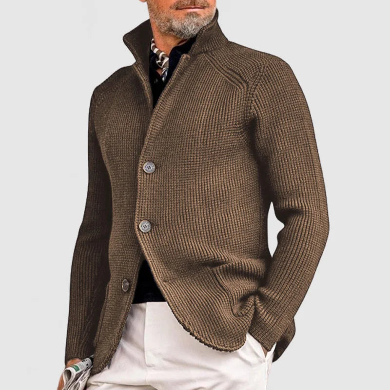 Cardigan En Maille Bleu Marine Pour Homme Amawinc À Boutons Confort Chaleur Et Style Nordique