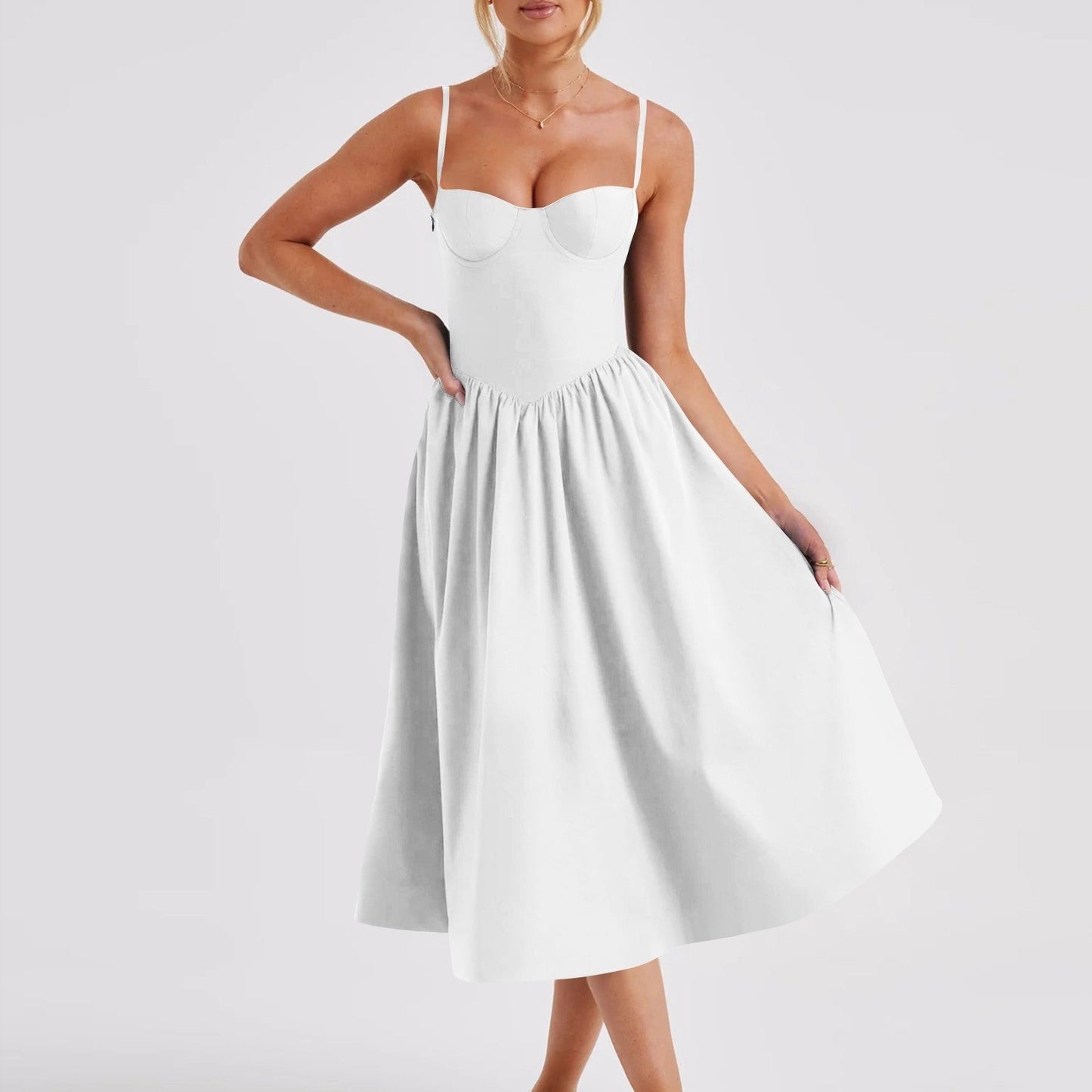 Fudus französisches langes Kleid im Retro-Hofstil