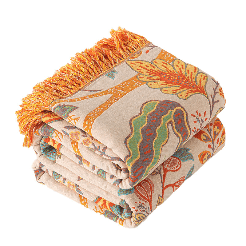 Couverture Jeté Bohème Florale En Coton Pour Canapé Et Chambre Confort Décoratif Intérieur