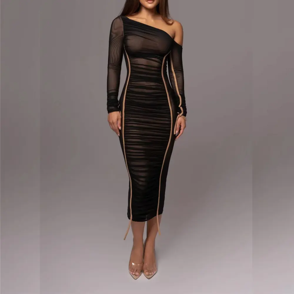 Robe Midi Gabrielle Asymétrique Dos Nu Amawinc Pour Nuits De Gala Et Occasions Spéciales