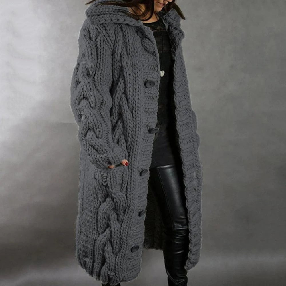 Jennifer Cardigan Tricot Long Pour Femme Hiver Chaleureux Amawinc Style Intemporel