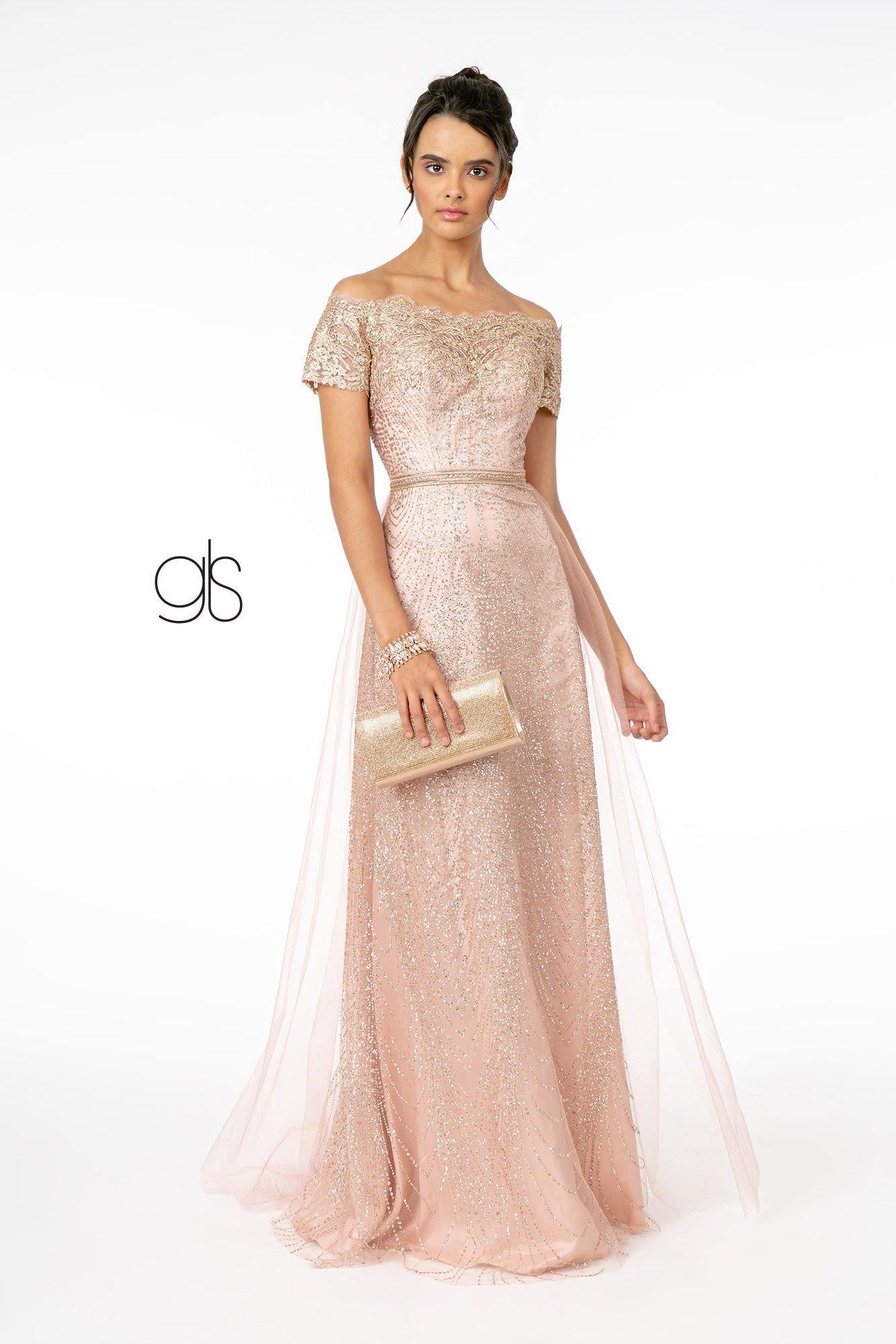 Robe Longue De Bal En Maille À Paillettes Imprimée Décolleté Épaules Décollées Et Glamour