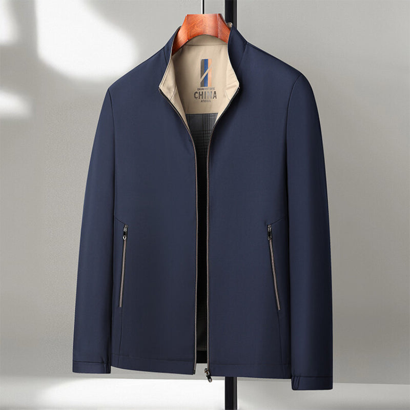 Veste Homme Col Montant Imperméable Au Vent Pour Automne Hiver Avec Fermeture Éclair Coupe Décontractée Pour Trajets