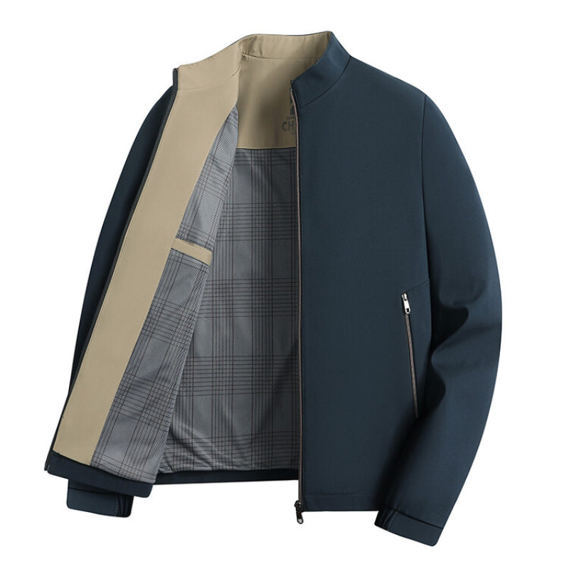 Veste Homme Col Montant Imperméable Au Vent Pour Automne Hiver Avec Fermeture Éclair Coupe Décontractée Pour Trajets