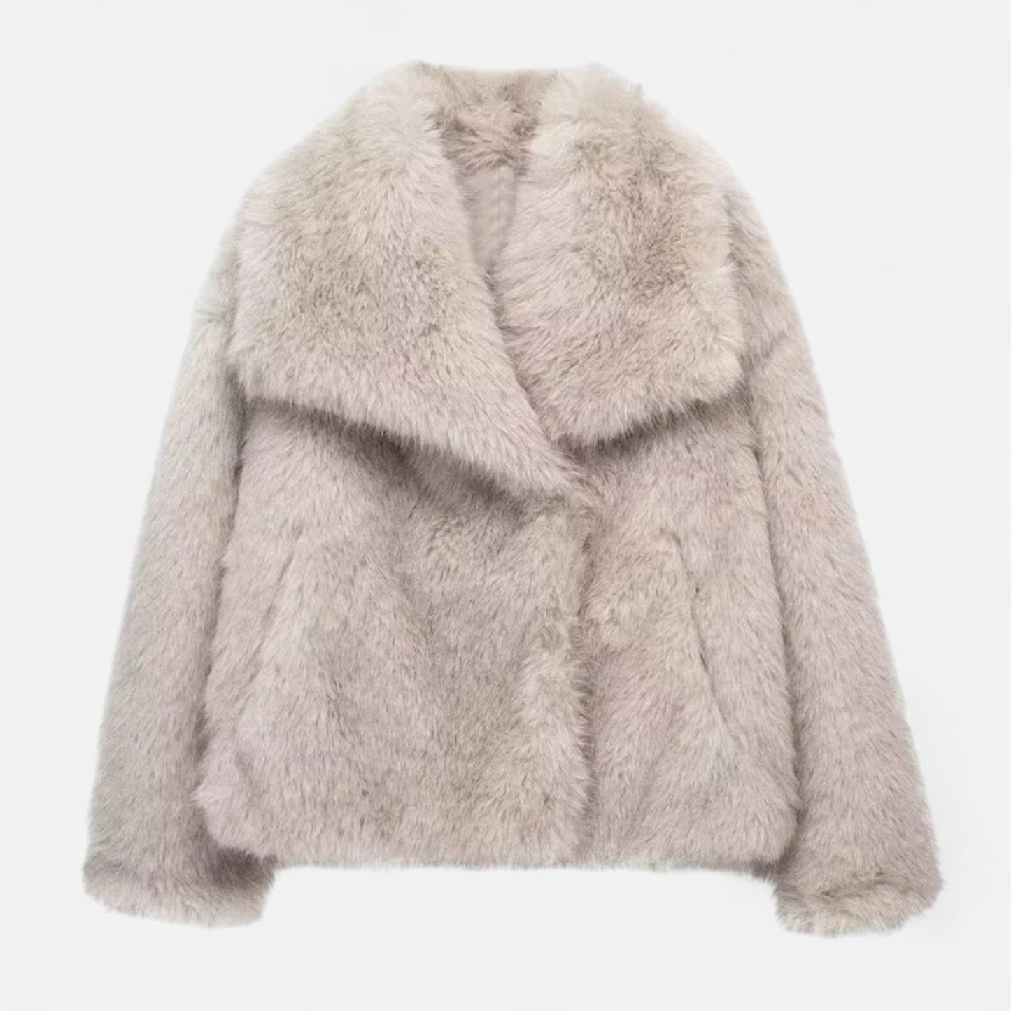 Anna Veste Femme Chic En Fausse Fourrure Courte Avec Col Imposant Et Texture Pelucheuse