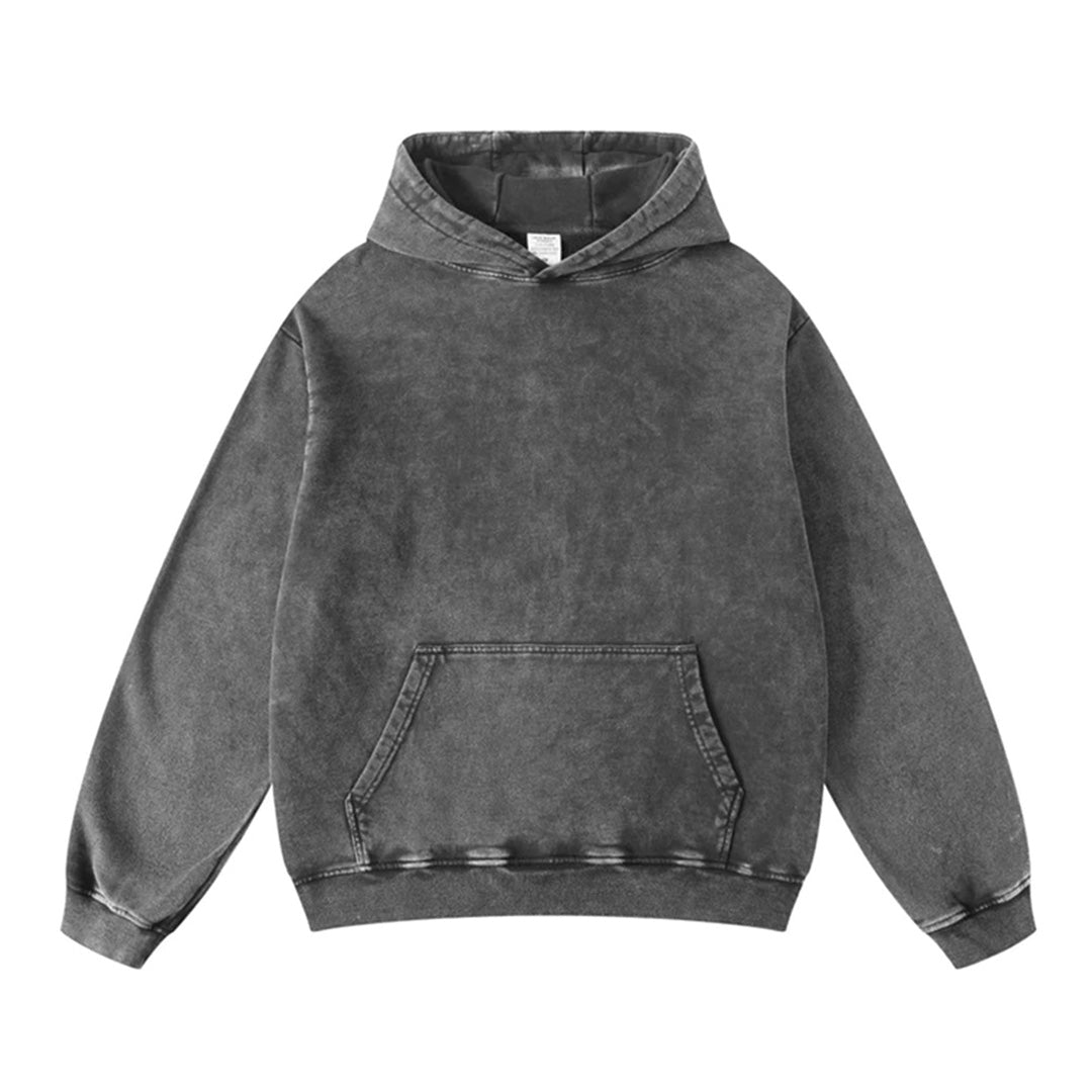 Pull À Capuche Terra Lavé En Coton Confortable Avec Poche Kangourou Avant Et Poignets Et Ourlets Côtés