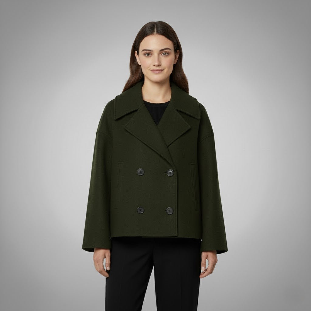 Veste Courte Femme Georgia Double Bouton Classique Par Amawinc Pour Une Silhouette Épurée