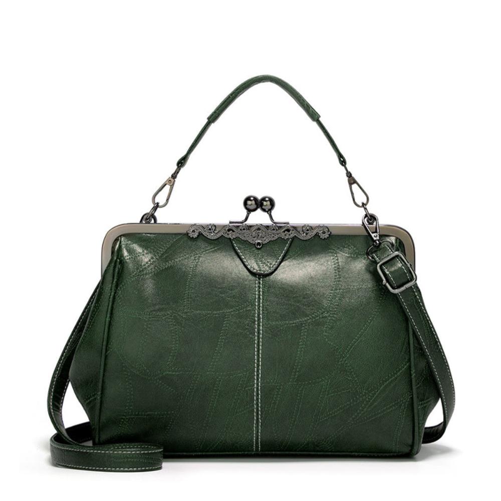 Sac À Main Jacqueline Vintage Avec Fermeture Vintage En Faux Cuir Durable Et Bandoulière Réglable