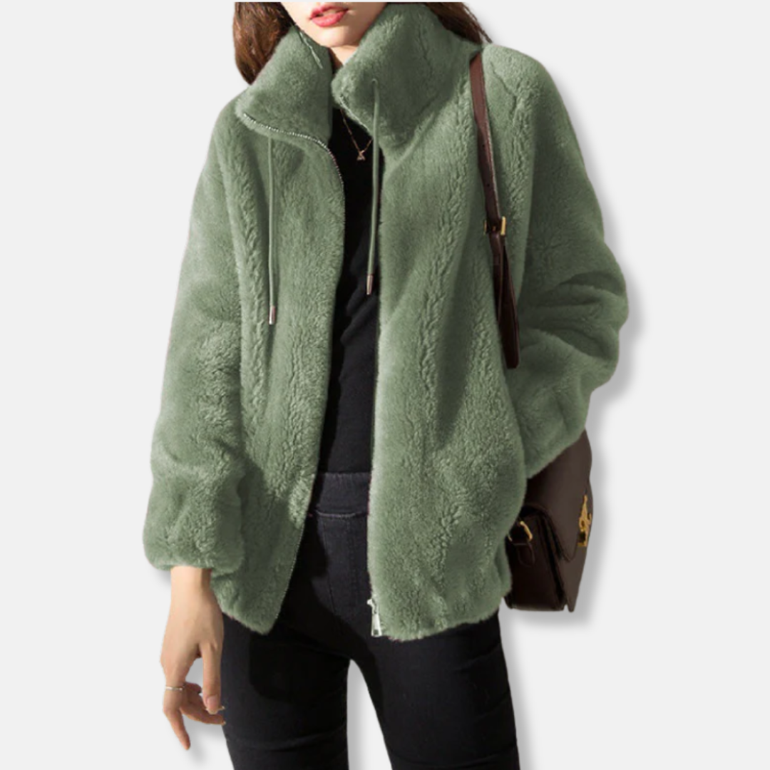 Veste Polaire Femme Coupe Décontractée Col Montant Zip Entier Poignets et Base Elastiques Confort Doux Nordisk Flair