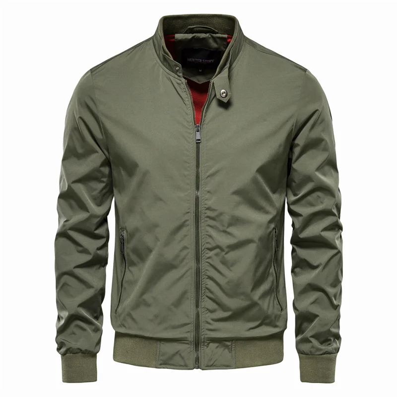 Veste Bomber Légère Pour Printemps Homme Avec Doublure Confortable Et Style Coupe Vent Noir Windbreaker