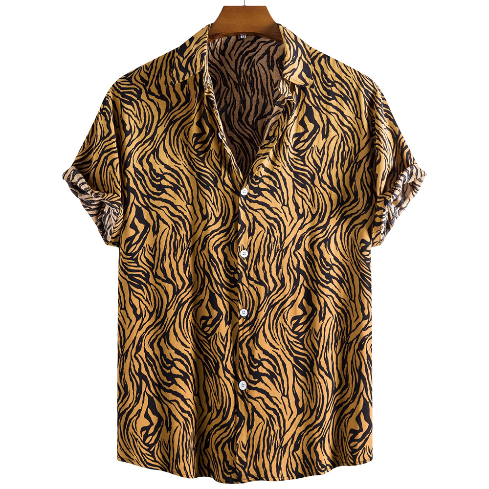 Arnulfo Herren Sommerhemd mit coolem Tigerdruck