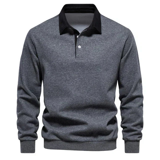 Klassisches Herren Poloshirt mit langem Arm und Kragen für Freizeit und Alltag