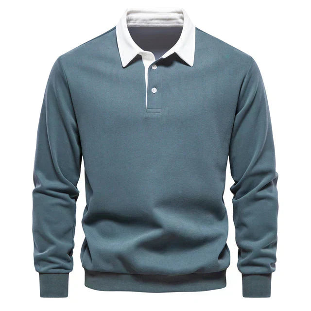 Klassisches Herren Poloshirt mit langem Arm und Kragen für Freizeit und Alltag