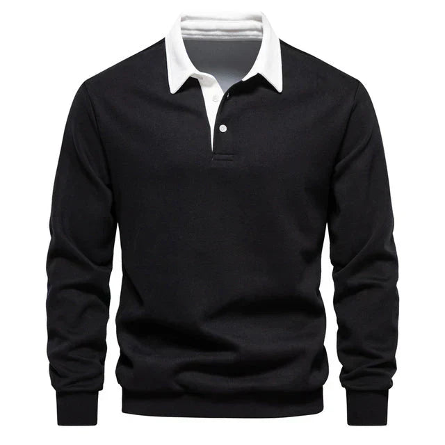Klassisches Herren Poloshirt mit langem Arm und Kragen für Freizeit und Alltag