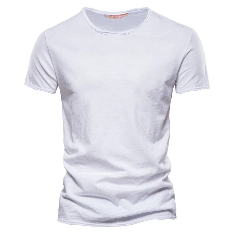 Amawinc T Shirt Homme Slim Fit Col Ras Du Cou Manches Courtes Coton Mélangé Respirible Pour Quotidien