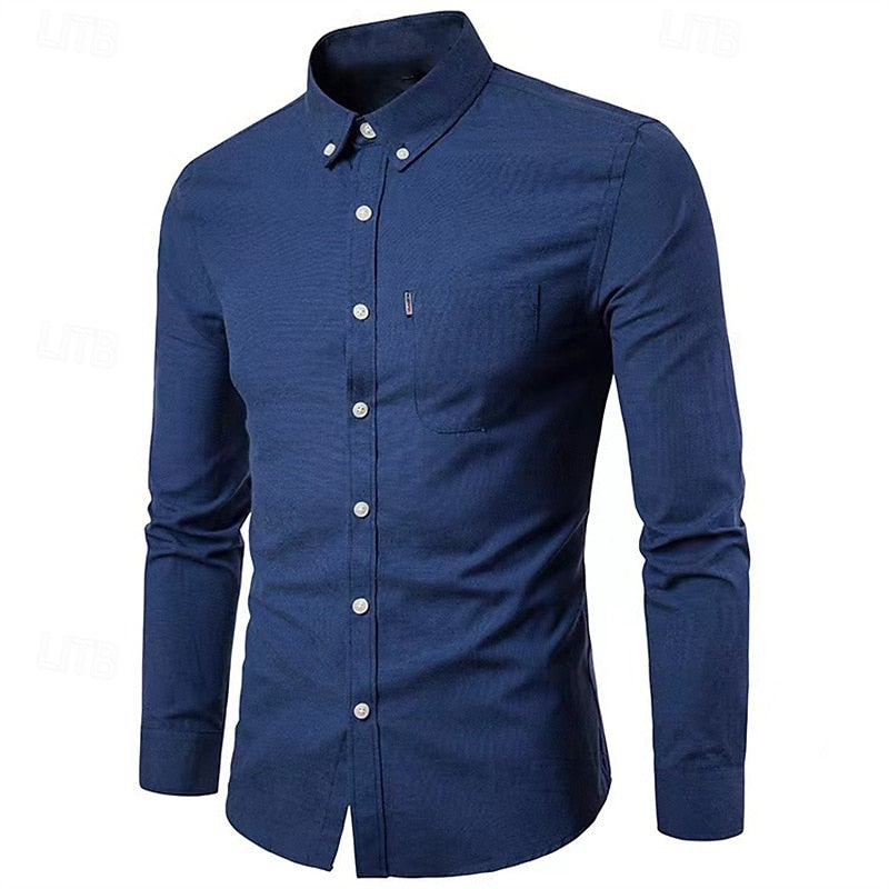 Chemise Pour Homme Décontractée Boutonnée Avec Poche Poitrine Pour Confort Quotidien Amawinc