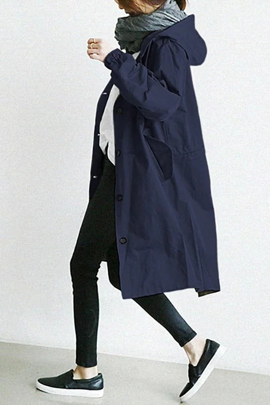 Trench À Capuche Imperméable Moderne Pour Hommes Et Femmes Avec Protection Contre Pluie Et Vent