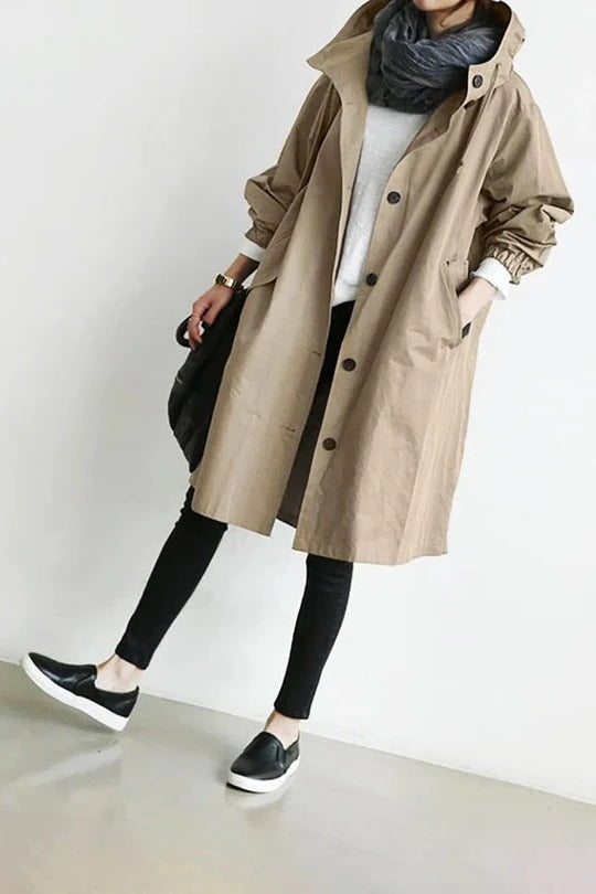 Trench À Capuche Imperméable Moderne Pour Hommes Et Femmes Avec Protection Contre Pluie Et Vent