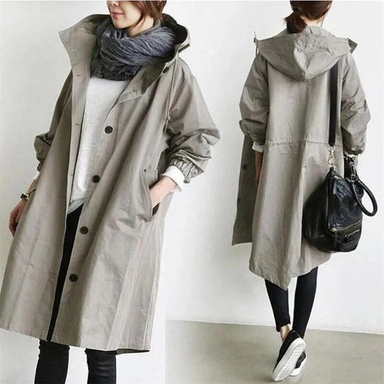 Trench À Capuche Imperméable Moderne Pour Hommes Et Femmes Avec Protection Contre Pluie Et Vent