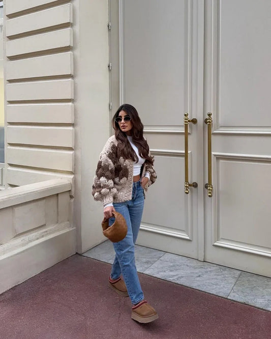 DEVIN – Grobmaschige, strukturierte Strickjacke
 - krohn-e