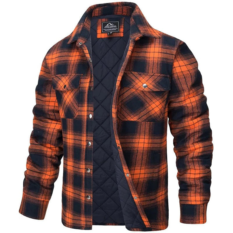 Veste Flanelle À Carreaux Bleus Pour Homme Boutonnée À Manches Longues Avec Deux Poches Poitrine Pour Temps Froid