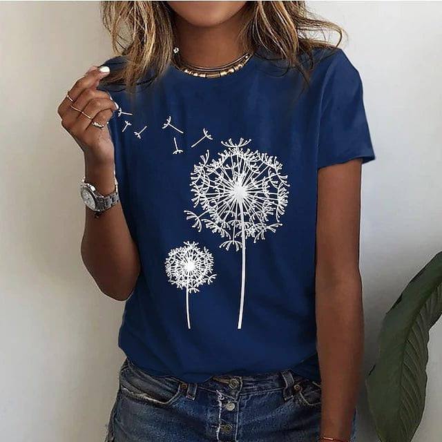 Chemise Imprimée Pissenlit Avec Détail Visuel Et Coupe Délicate Pour Tenue Quotidienne
