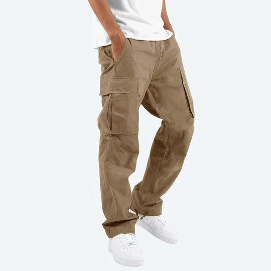 Pantalon Cargo Homme À Multiples Poches Durable Coupe Droite Pour Travail Et Vie Quotidienne
