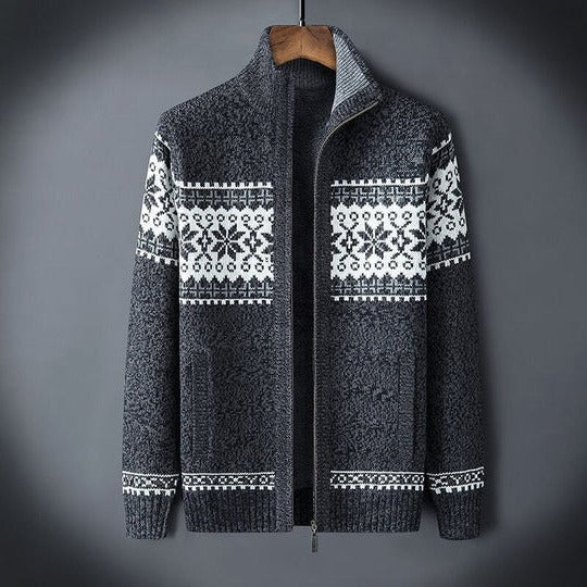 Manteau Hiver Pour Homme Avec Motif Flocons De Neige Longueur Intégrale Intérieur Doublé Capuche Réglable