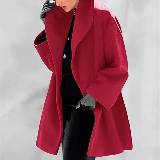 Manteau D'Hiver Wrap Longueur Standard Avec Ceinture Doublure Complète Poches Obliques Silhouette Ligne A