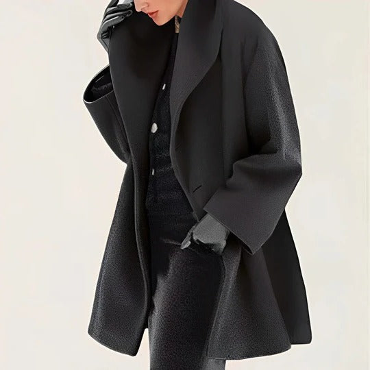 Manteau D'Hiver Wrap Longueur Standard Avec Ceinture Doublure Complète Poches Obliques Silhouette Ligne A