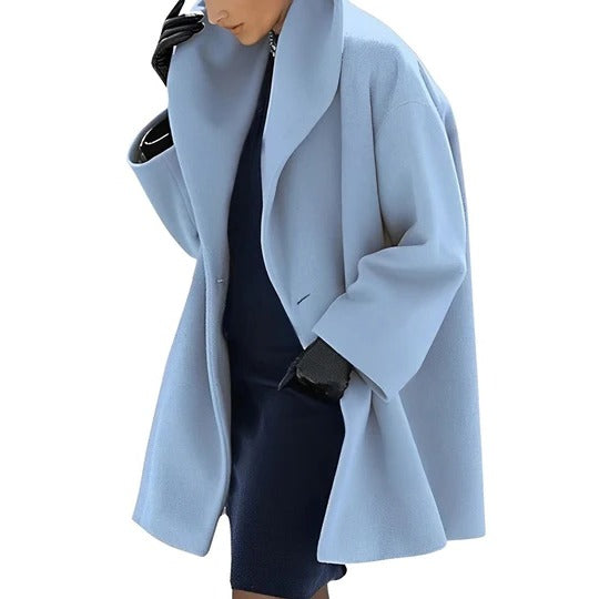Manteau D'Hiver Wrap Longueur Standard Avec Ceinture Doublure Complète Poches Obliques Silhouette Ligne A