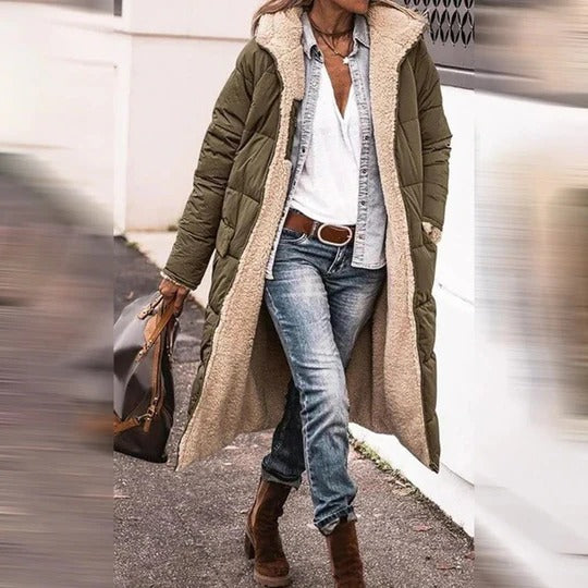 Manteau Long Pour Femme Hiver Avec Capuche Grande Protection Contre Le Froid Et Confortable