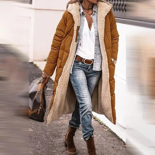 Manteau Long Pour Femme Hiver Avec Capuche Grande Protection Contre Le Froid Et Confortable